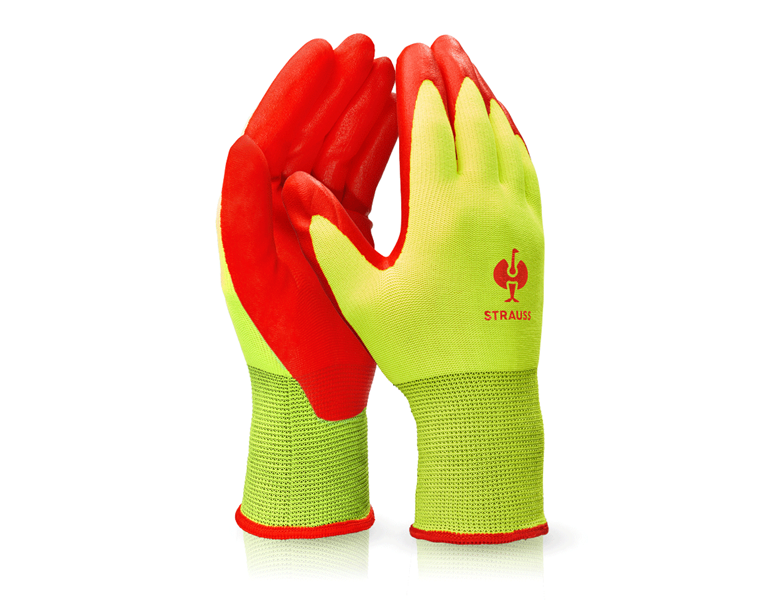 Hauptansicht, Nitrilschaum, Nitrilschaum-Handschuhe Flexible Foam, warngelb/rot