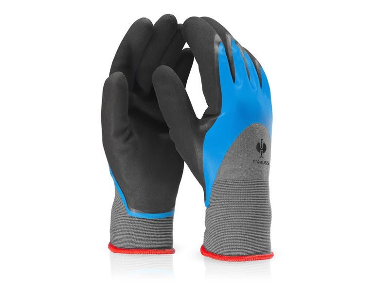 Hauptansicht, Beschichtet, Nitrilschaum-Handschuhe Flexible Pro, blau/grau-melange