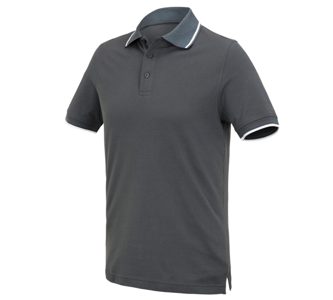 Hauptansicht, Polo-Shirts, e.s. Polo-Shirt cotton Deluxe Colour, anthrazit/zement