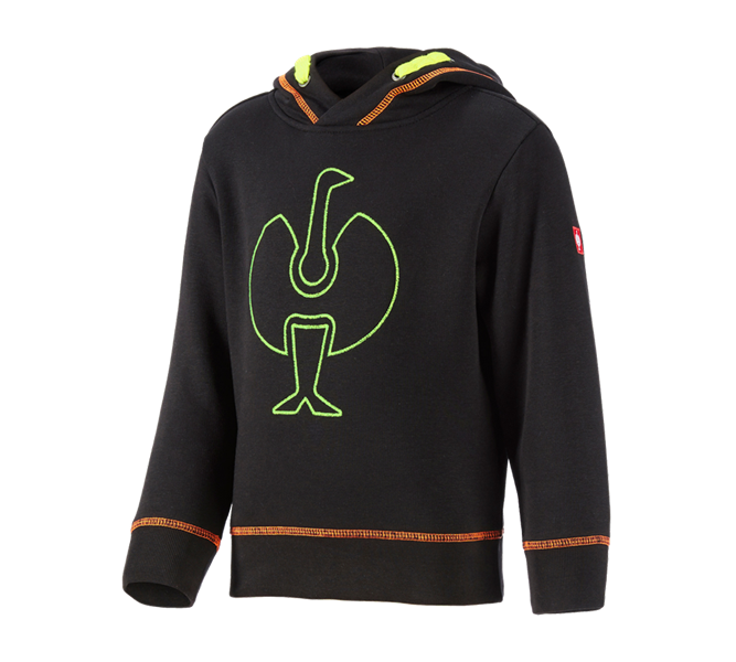 Hauptansicht, Kinder, Hoody-Sweatshirt e.s.motion 2020, Kinder, schwarz/warngelb/warnorange