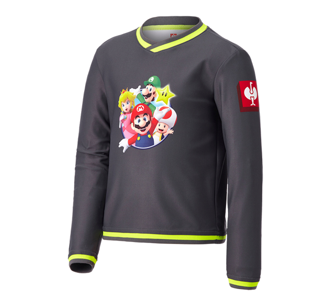 Hauptansicht, Kollaborationen, Super Mario Funktions Longsleeve, Kinder, anthrazit