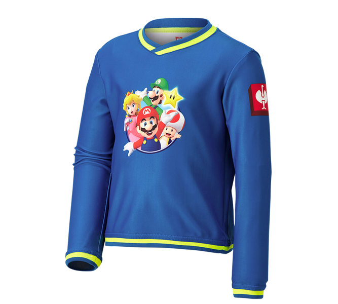 Hauptansicht, Shirts & Co., Super Mario Funktions Longsleeve, Kinder, enzianblau