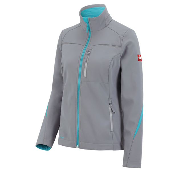 Hauptansicht, Damen, Softshelljacke e.s.motion 2020, Damen, platin/capri