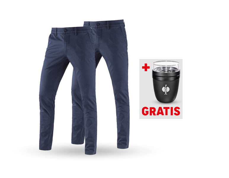 Hauptansicht, Artikelsuche, SET: 2x e.s. 5-Pocket-Berufshose Chino, dunkelblau