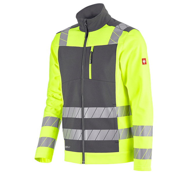 Hauptansicht, Jacken, Warnschutz Softshelljacke e.s.motion 24/7, anthrazit/warngelb