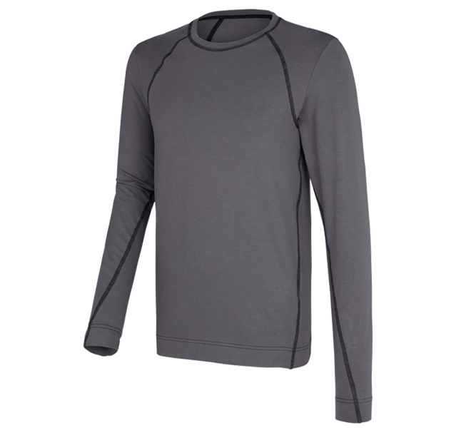 Hauptansicht, Unterwäsche | Thermokleidung, e.s. cotton stretch Longsleeve, zement