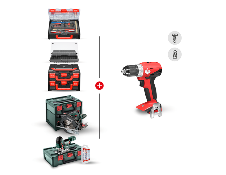 Hauptansicht, Elektroartikel, KOMBI-SET 18 + 18,0 V Akku-Bohrschrauber S