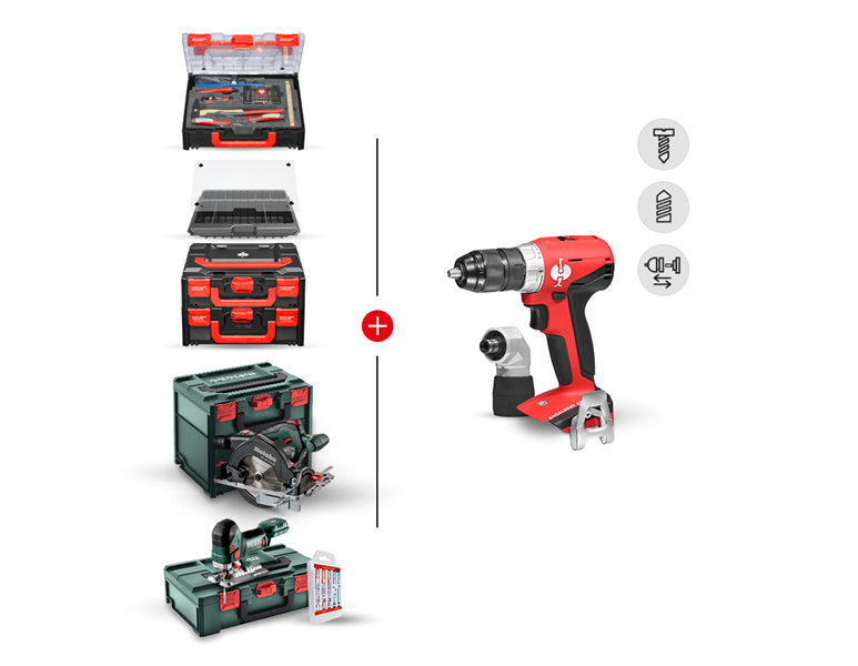 Hauptansicht, Elektroartikel, KOMBI-SET 18 + 18,0 V Akku-Multi Bohrschrauber M