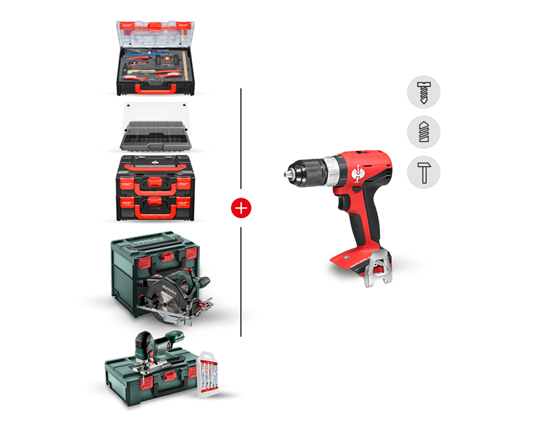 Hauptansicht, Elektroartikel, KOMBI-SET 18 + 18,0 V Akku-Schlagbohrschrauber L