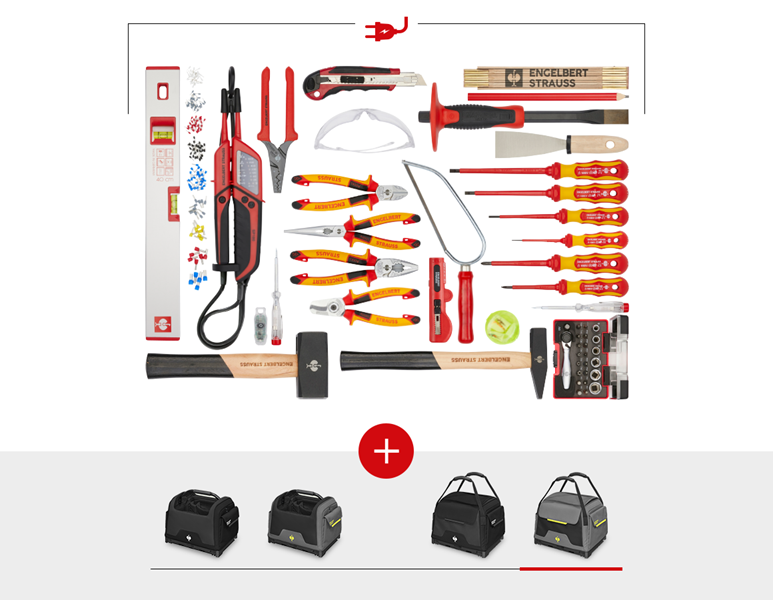 Hauptansicht, Werkzeug-Sets, Werkzeug-Set Elektro inkl. STRAUSSbox Tasche, basaltgrau/acidgelb