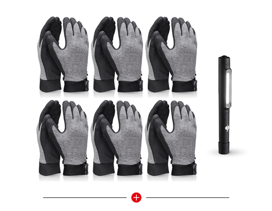 Hauptansicht, 6x Vinyl-Strick­handschuhe Geschenk-Set