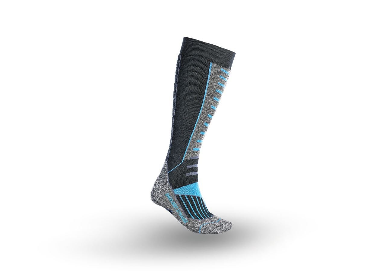 Kälte: e.s. Allround Socken Function x-warm/x-high + schwarz/aluminium/kornblau