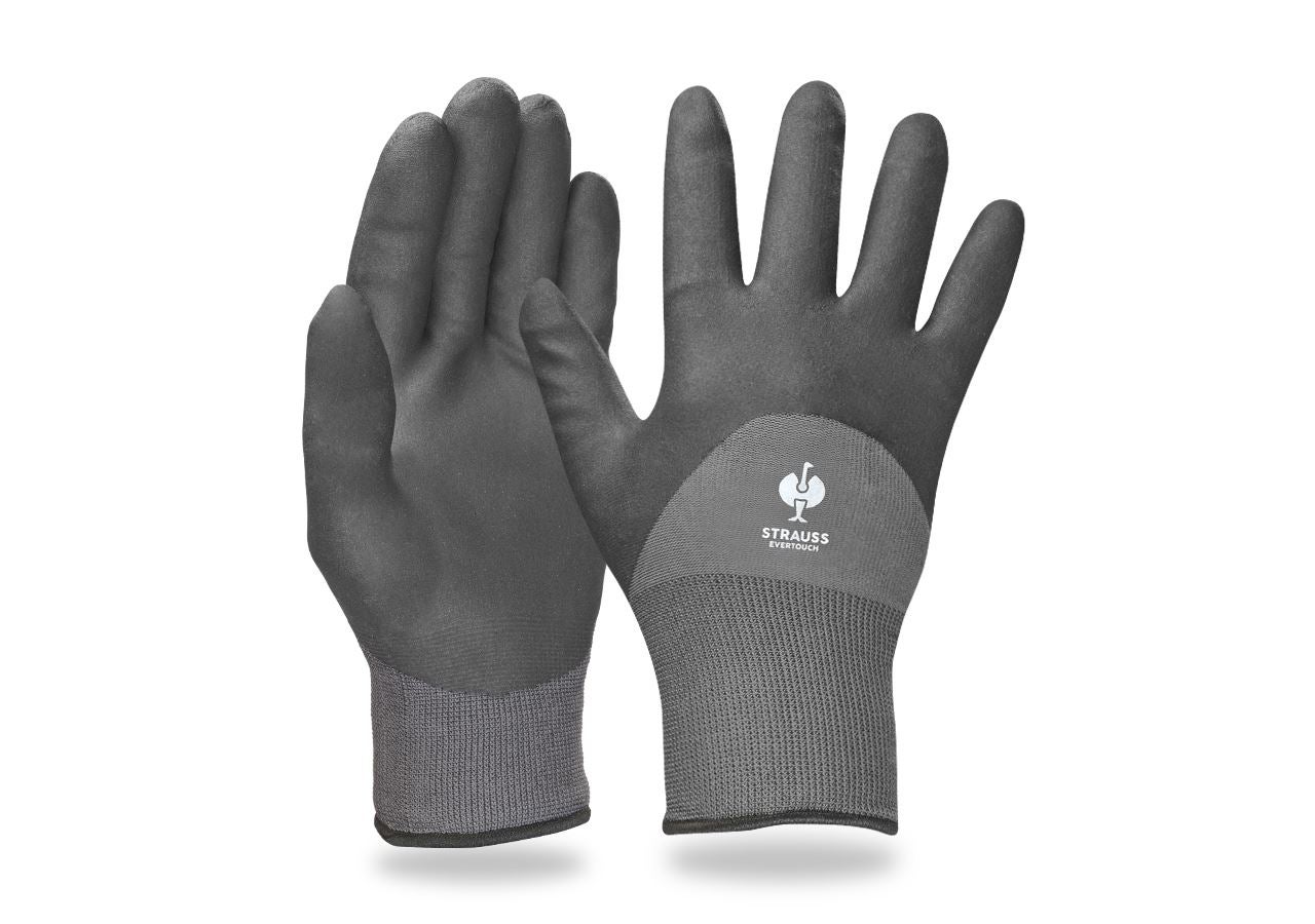 Beschichtet: e.s. Nitril-Handschuhe evertouch winter + schwarz/grau