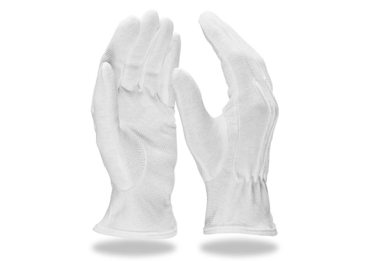 Textil: PVC-Trikot-Handschuhe Grip, 12er Pack + weiß
