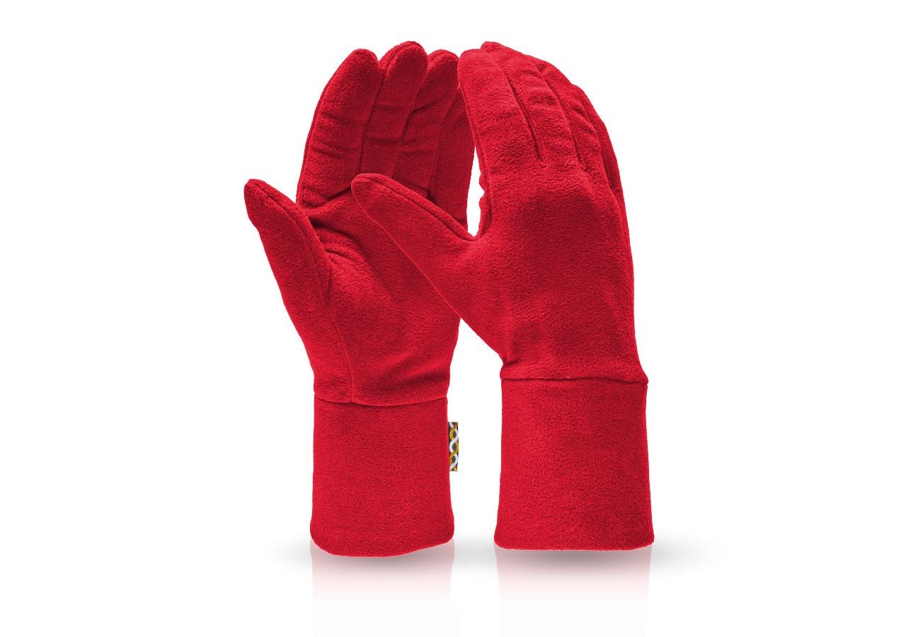 Textil: e.s. FIBERTWIN® microfleece Handschuhe + feuerrot