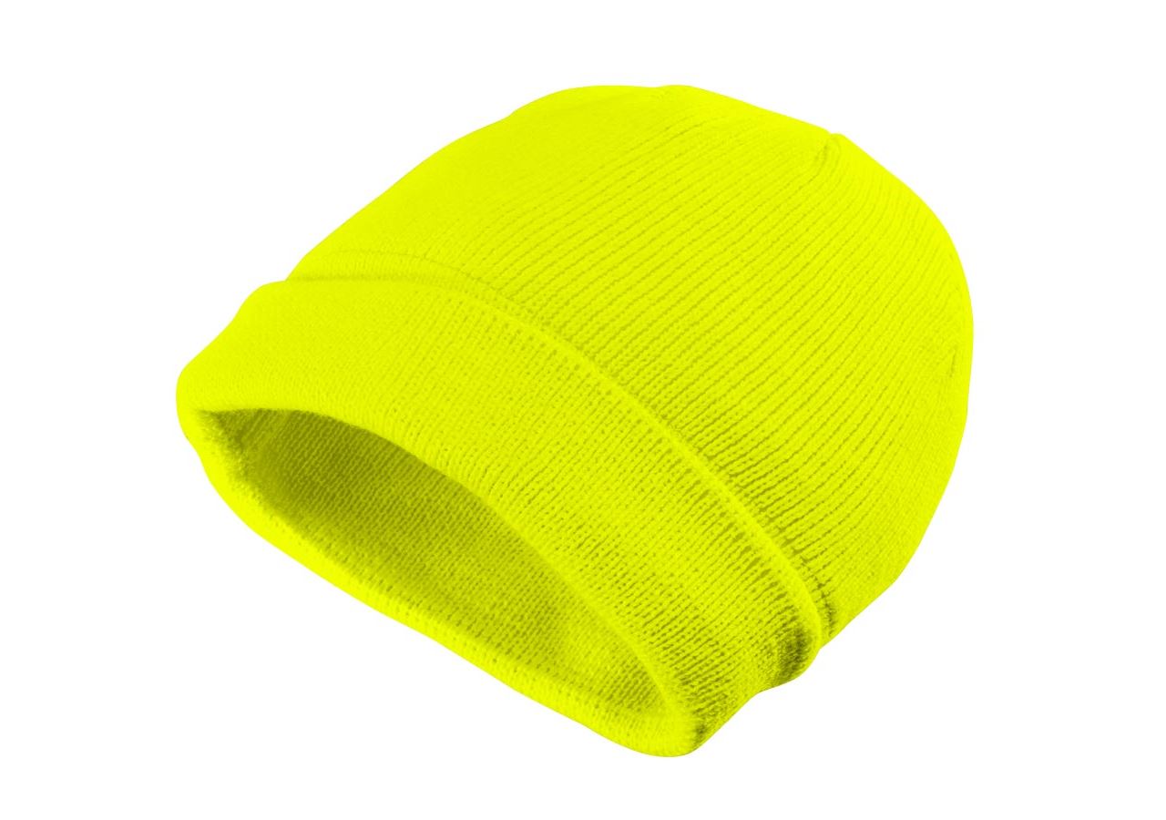 Accessoires: Winter-Strickmütze Neon + gelb