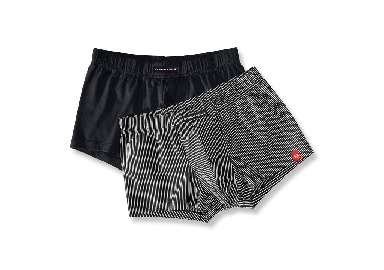 Unterwäsche | Thermokleidung: e.s. Modal Pants, 2er Pack + schwarz+schwarz/weiß gestreift