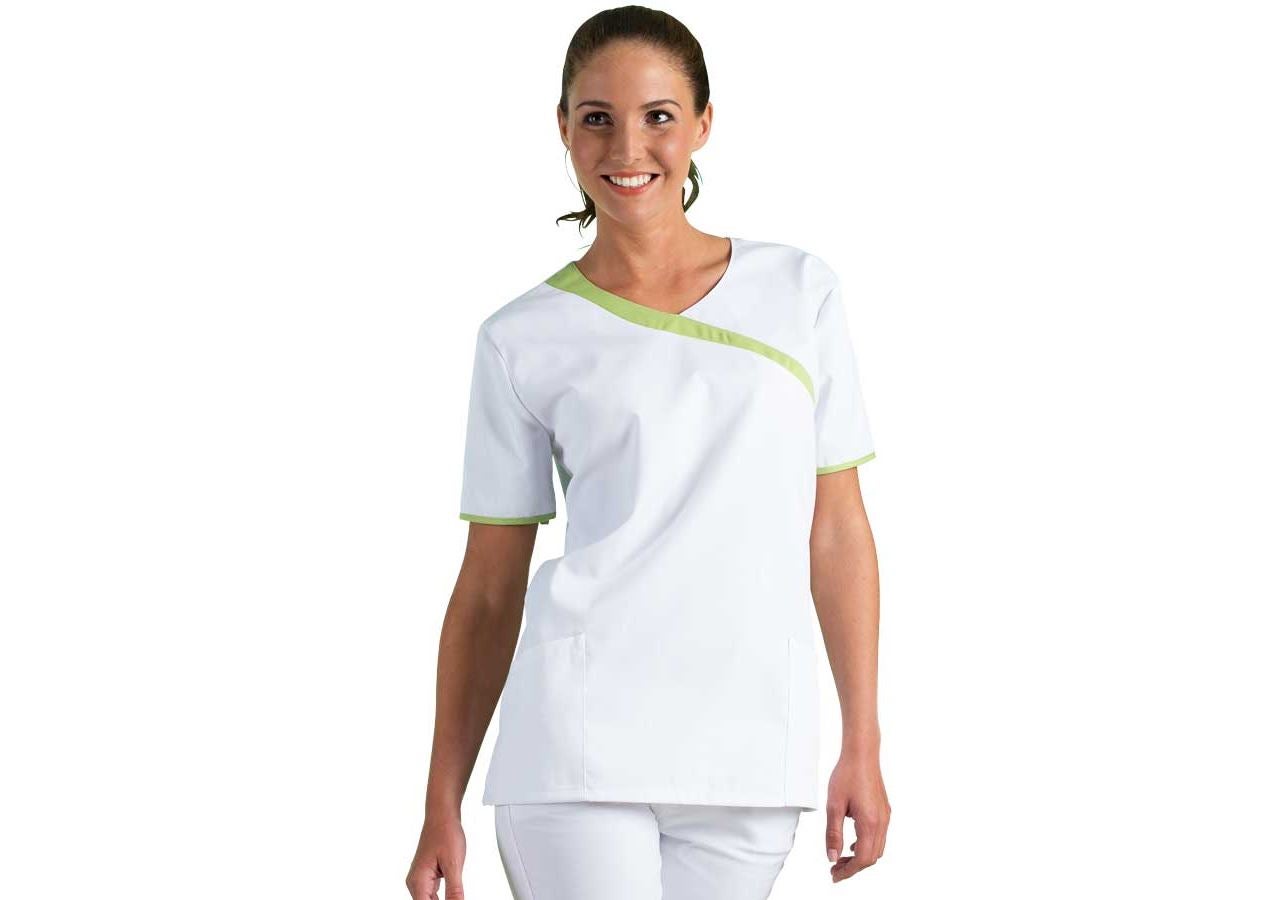 Shirts & Co.: Schlupfkasack Maren + weiß/apfelgrün