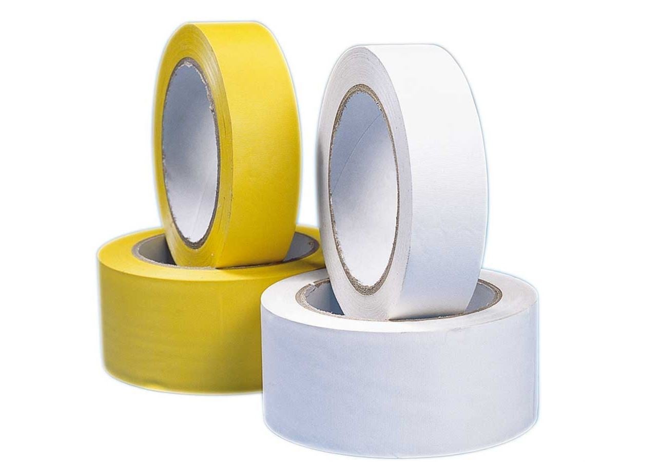 Kunststoff-Klebeband, gelb und weiß weiß