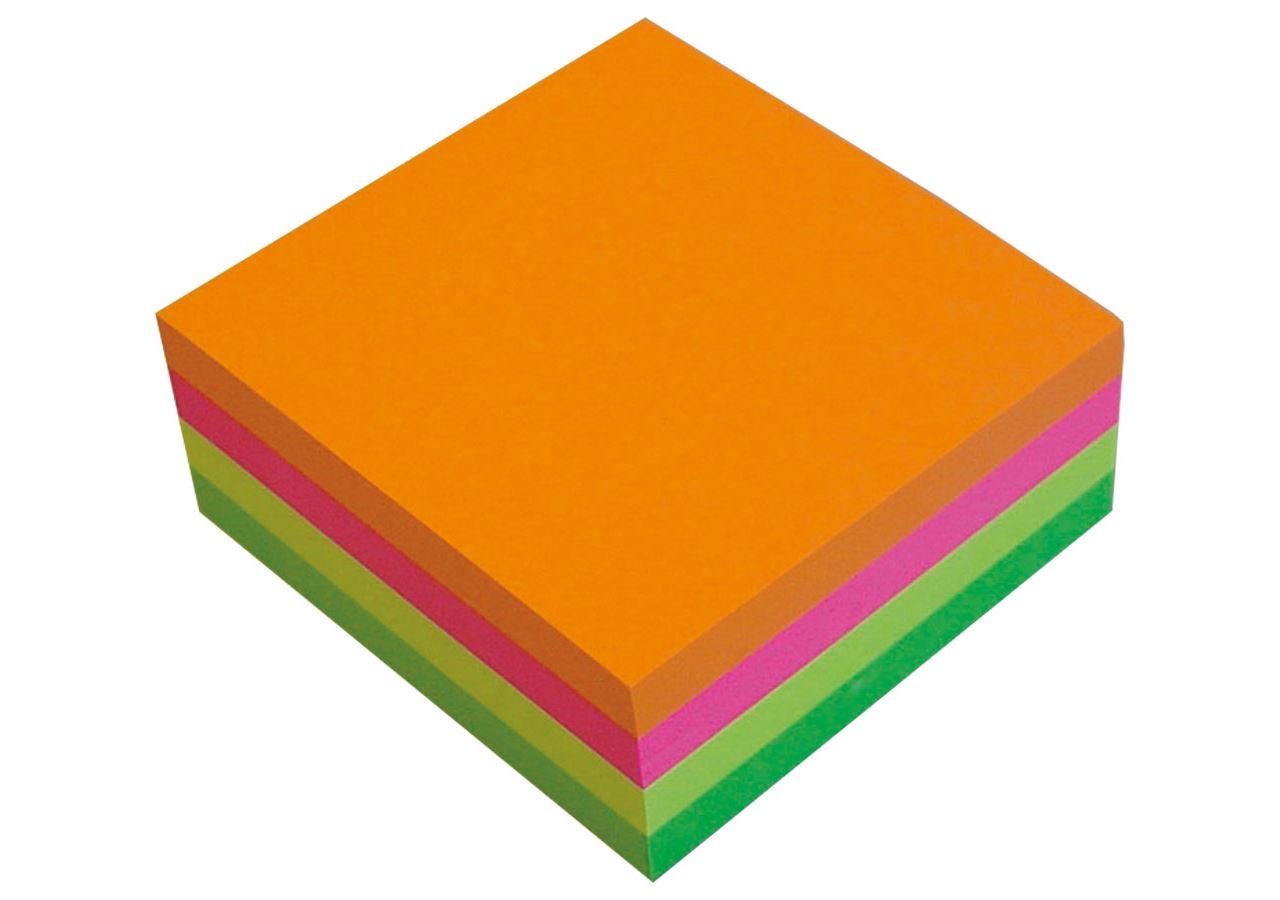 Papierprodukte: Haftnotiz- Würfel + neon