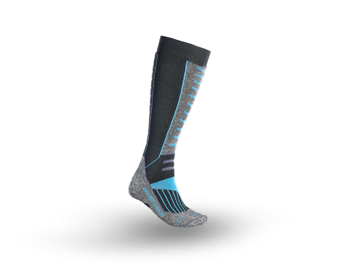 Kälte: e.s. Allround Socken Function x-warm/x-high + schwarz/aluminium/kornblau