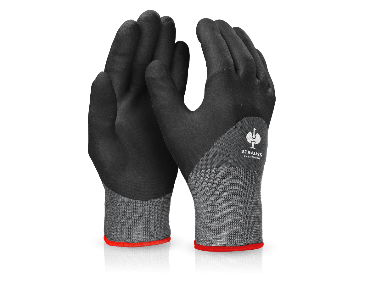 Arbeitsschutz: e.s. Nitril-Handschuhe evertouch winter + schwarz/grau