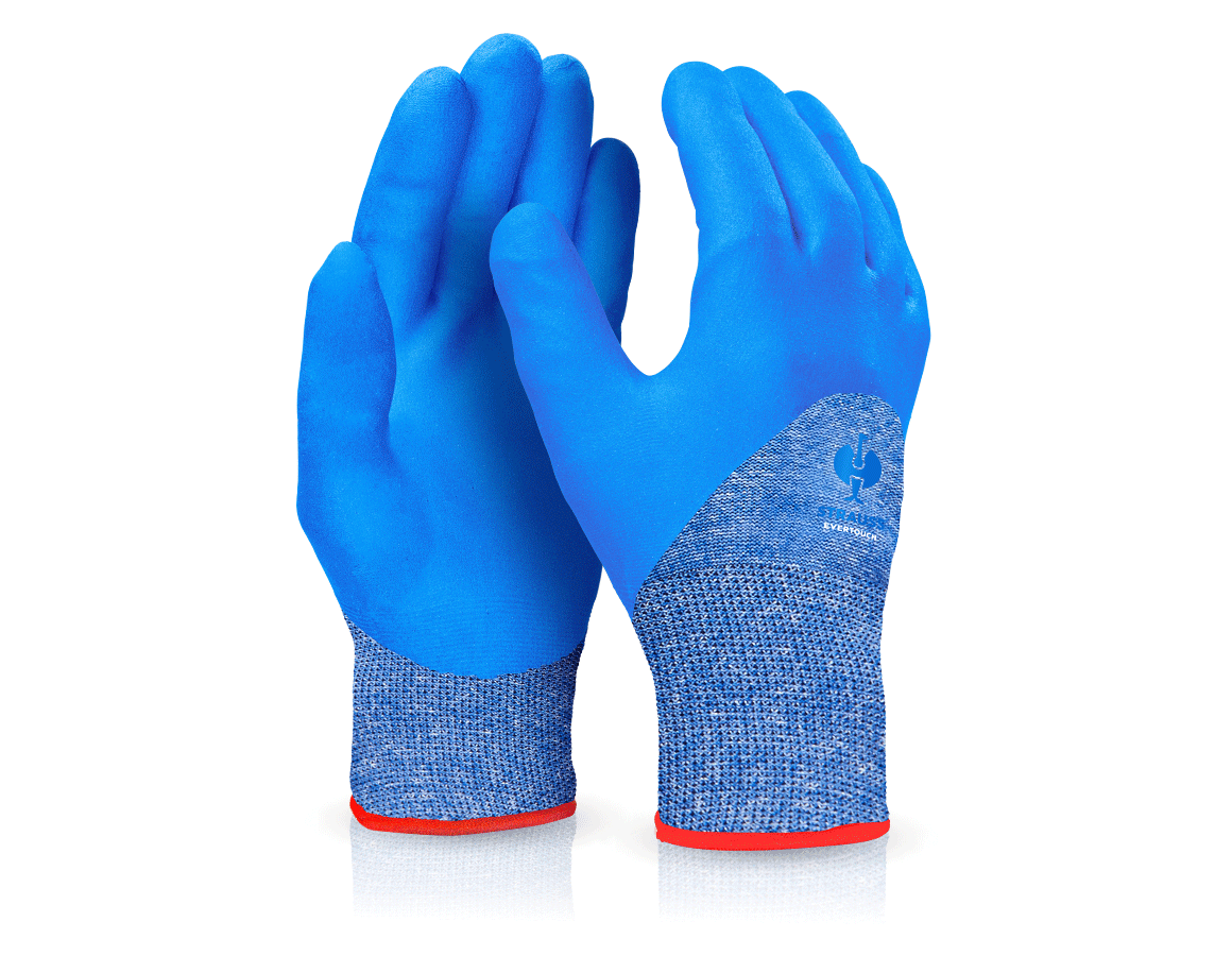 Arbeitsschutz: e.s. Nitril-Handschuhe evertouch winter + blau/dunkelblau-melange