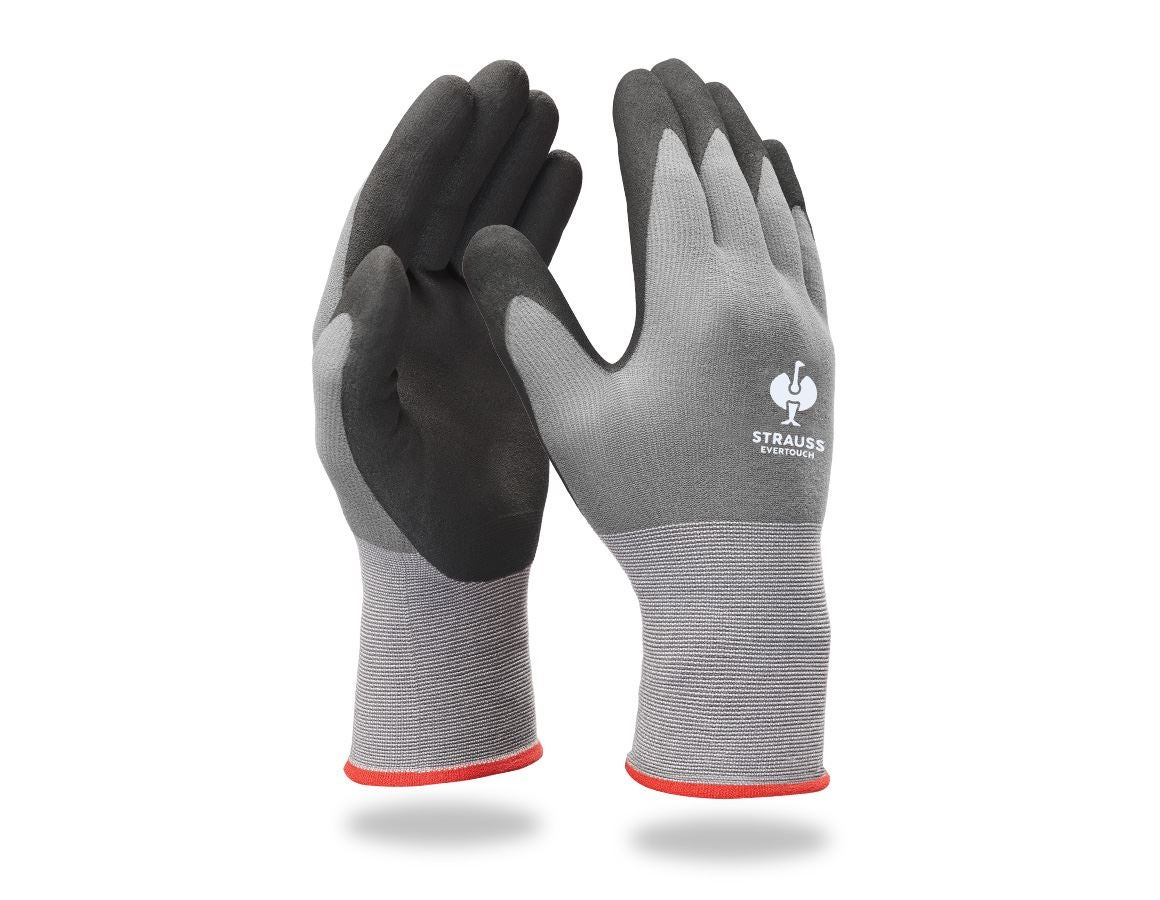 Beschichtet: e.s. Nitril-Handschuhe evertouch micro + schwarz/grau
