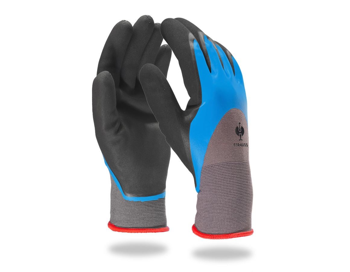 Beschichtet: Nitrilschaum-Handschuhe Flexible Pro + blau/grau-melange