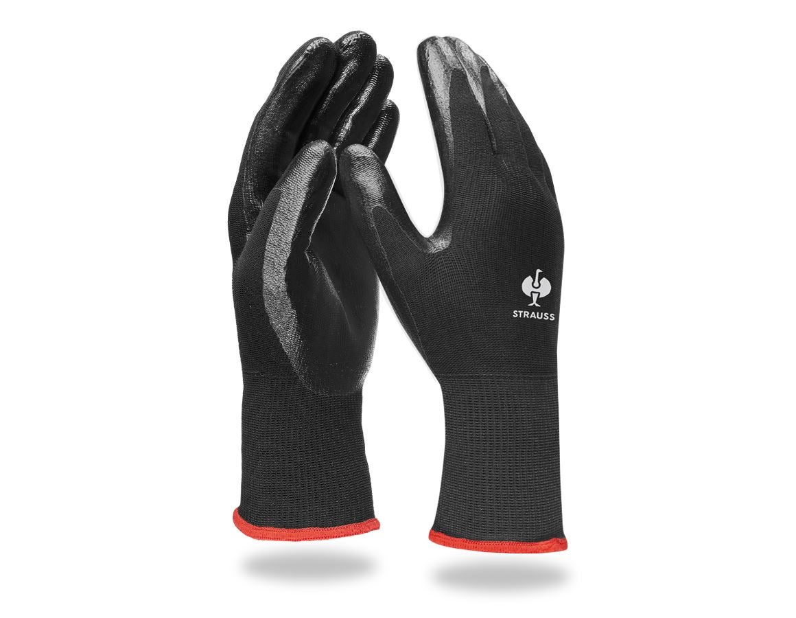 Beschichtet: Nitril-Handschuhe Flexible + schwarz