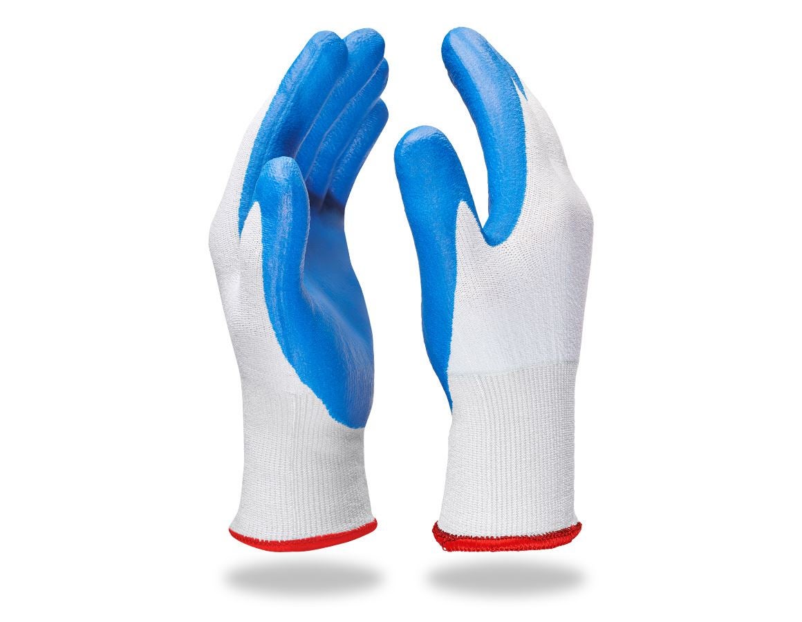 Beschichtet: e.s. Nitril-Handschuhe evertouch cut + blau/hellblau-melange