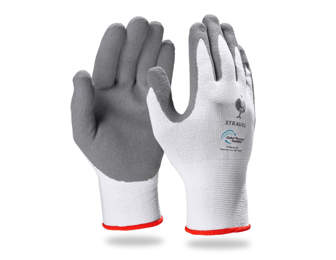 Beschichtet: e.s. Nitrilschaum-Handschuhe recycled, 3 Paar + anthrazit/weiß