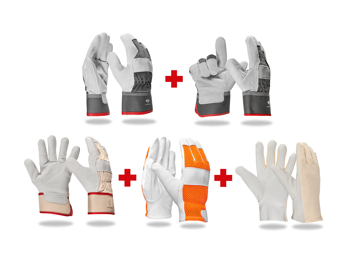 Arbeitsschutz: Handschuh-Profi-Set Leder II