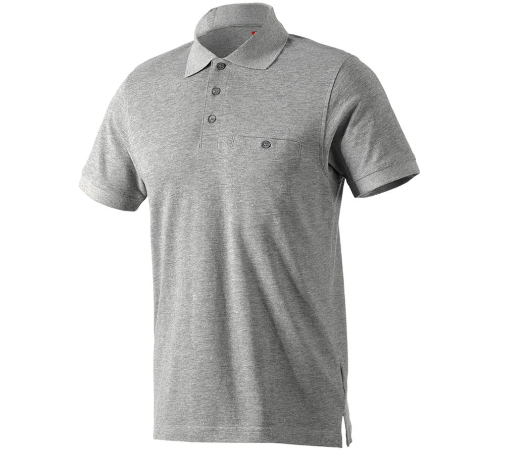Installateur / Klempner: e.s. Polo-Shirt cotton Pocket + graumeliert