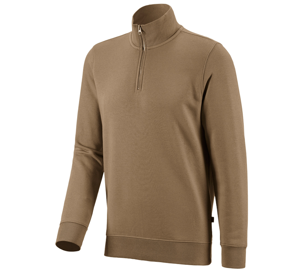 Installateur / Klempner: e.s. ZIP-Sweatshirt poly cotton + khaki