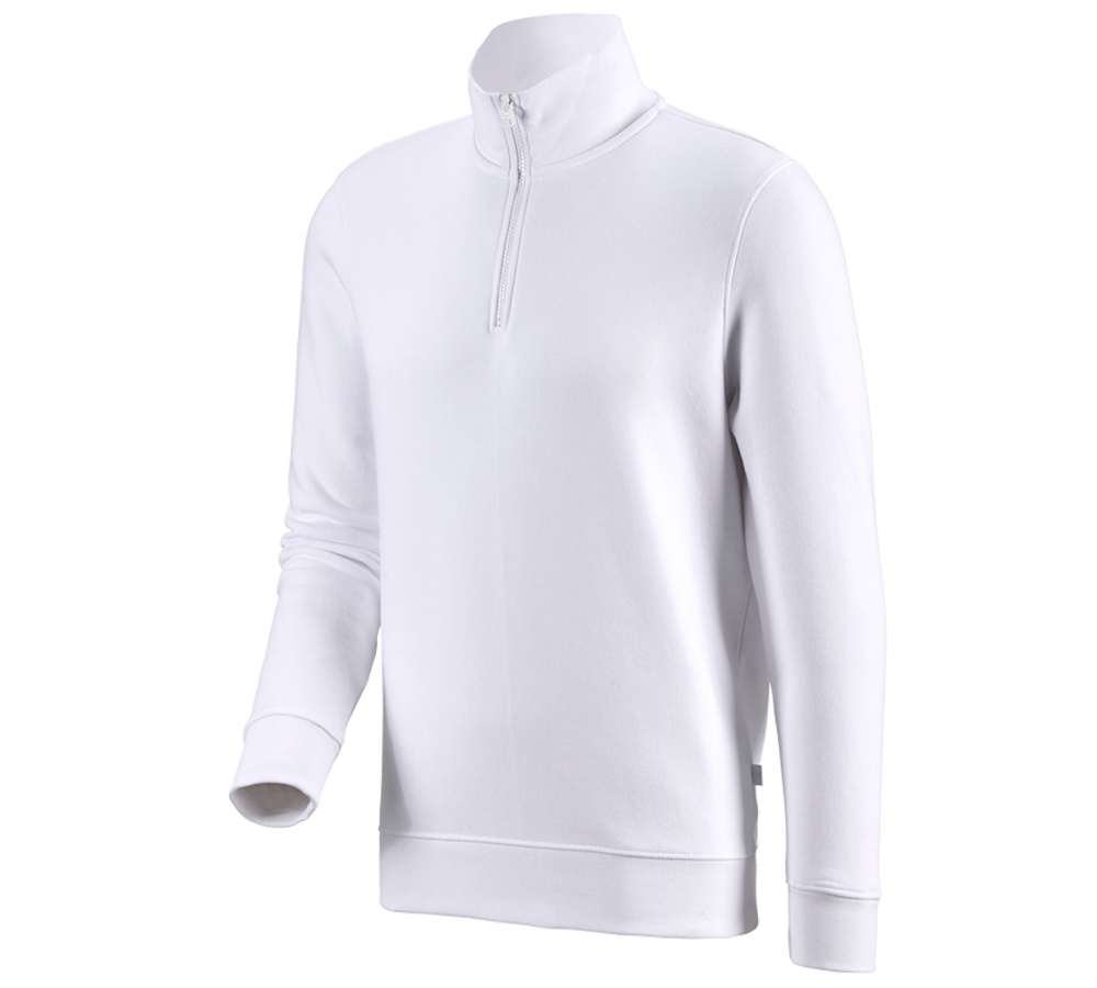 Installateur / Klempner: e.s. ZIP-Sweatshirt poly cotton + weiß