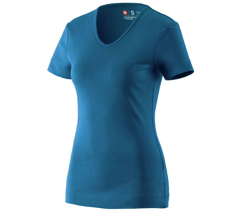 Shirts & Co.: e.s. T-Shirt cotton V-Neck, Damen + atoll
