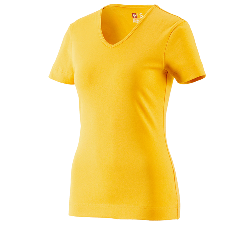 Installateur / Klempner: e.s. T-Shirt cotton V-Neck, Damen + gelb