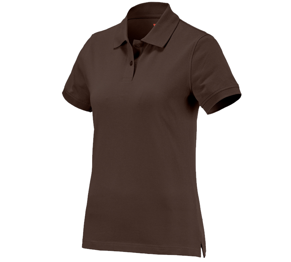 Shirts & Co.: e.s. Polo-Shirt cotton, Damen + kastanie