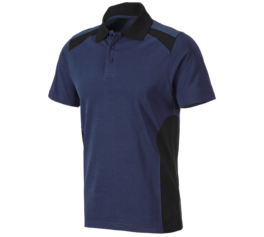 Themen: Polo-Shirt cotton e.s.active + dunkelblau/schwarz