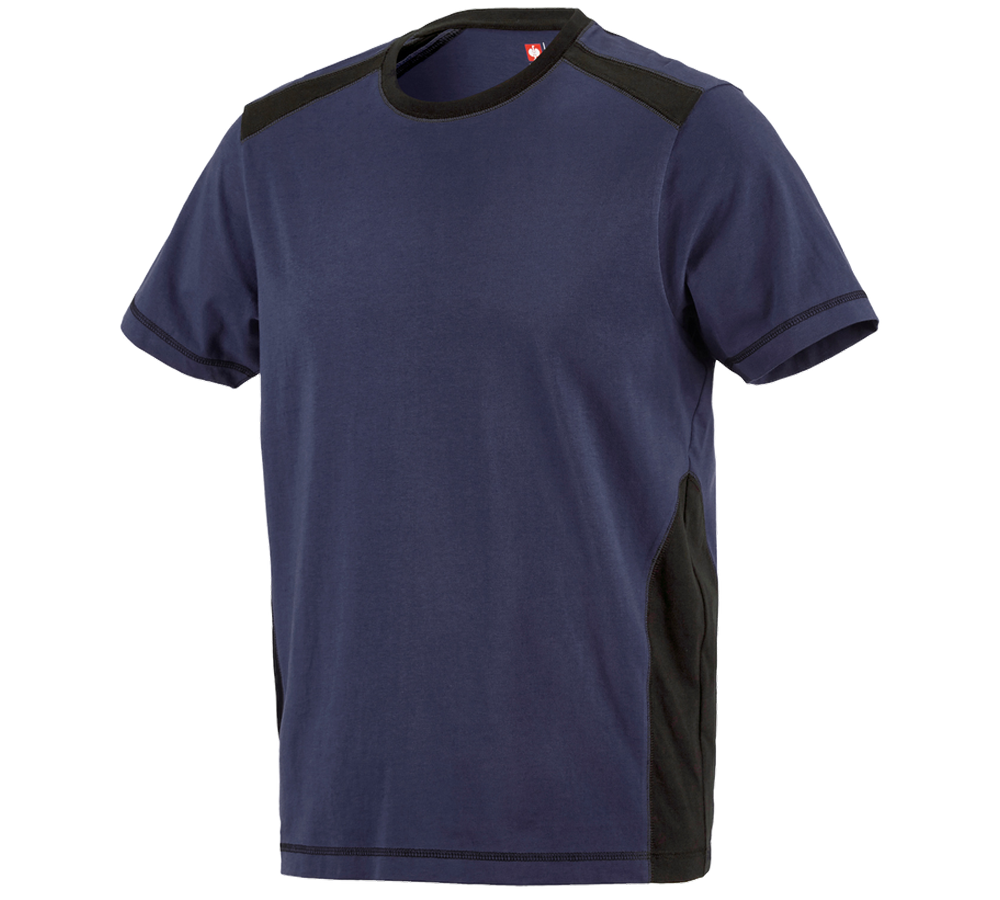 Shirts & Co.: T-Shirt cotton e.s.active + dunkelblau/schwarz