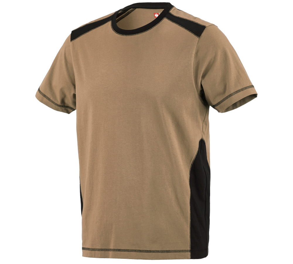 Installateur / Klempner: T-Shirt cotton e.s.active + khaki/schwarz