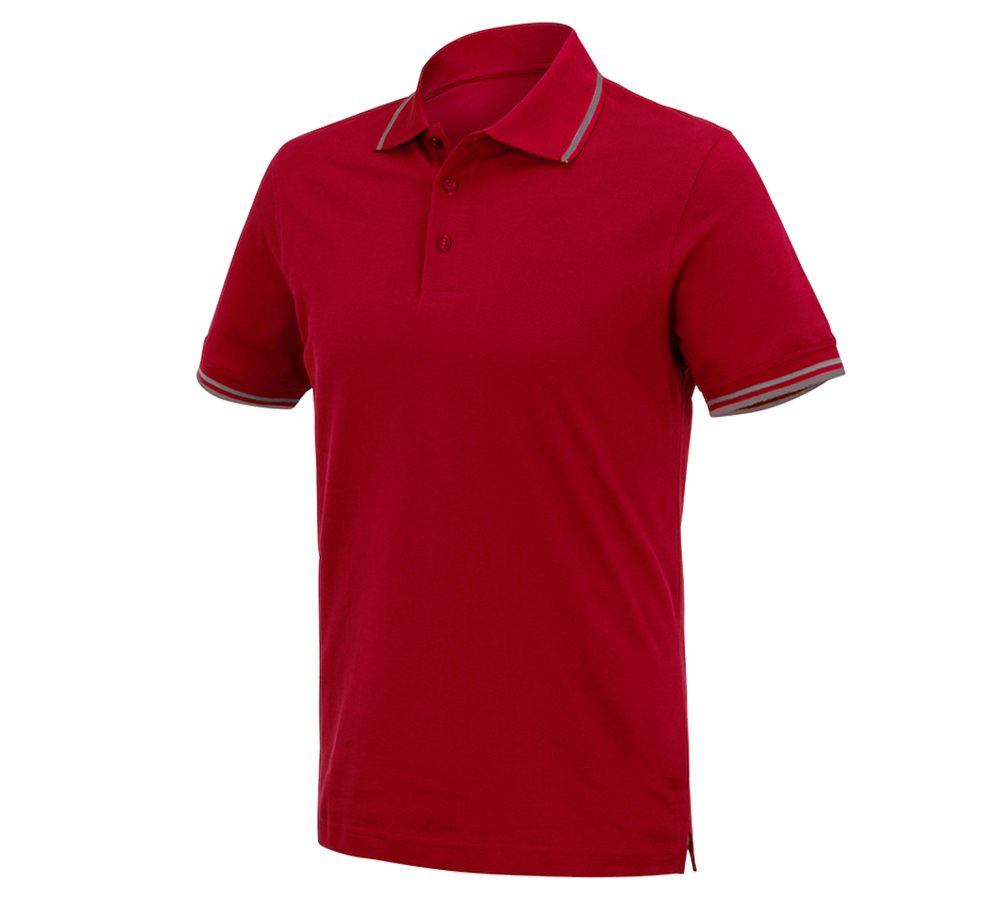 Themen: e.s. Polo-Shirt cotton Deluxe Colour + feuerrot/aluminium