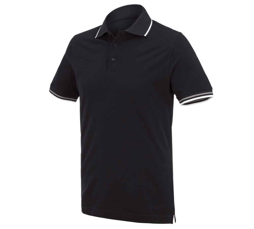 Shirts & Co.: e.s. Polo-Shirt cotton Deluxe Colour + schwarz/silber
