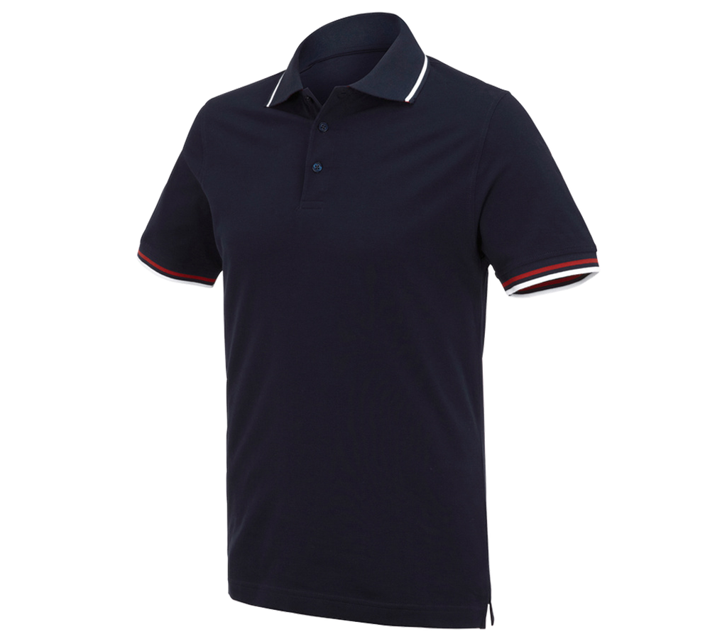 Shirts & Co.: e.s. Polo-Shirt cotton Deluxe Colour + dunkelblau/rot