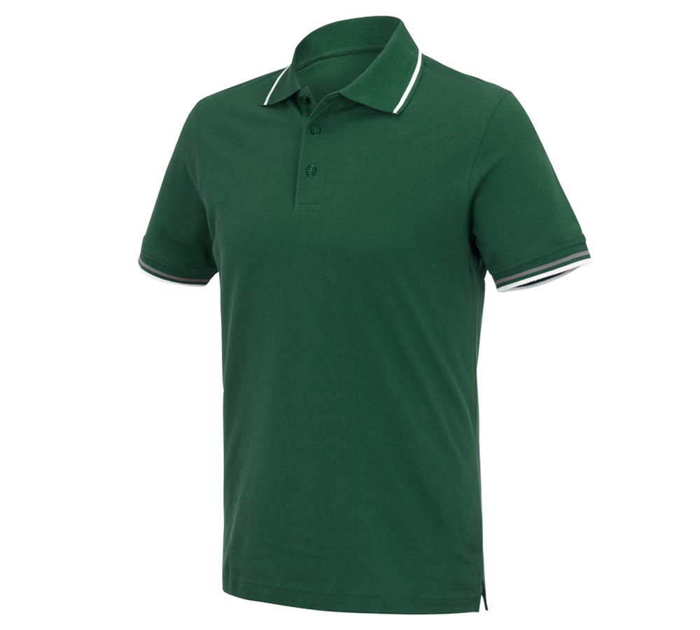 Shirts & Co.: e.s. Polo-Shirt cotton Deluxe Colour + grün/aluminium