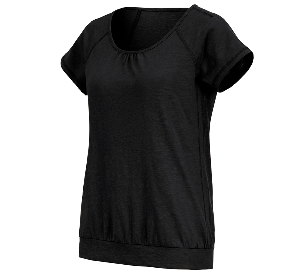 Themen: e.s. T-Shirt cotton slub, Damen + schwarz