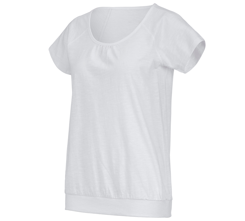Shirts & Co.: e.s. T-Shirt cotton slub, Damen + weiß