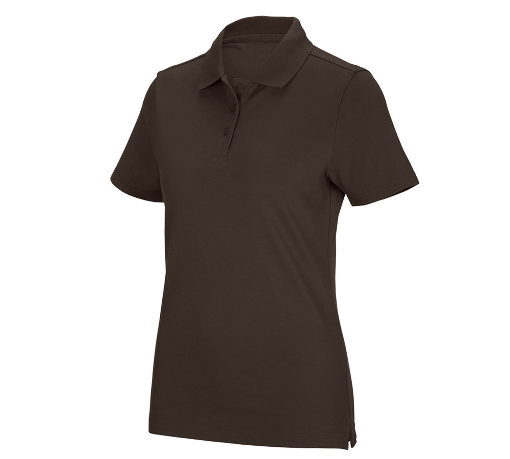 Shirts & Co.: e.s. Funktions Polo-Shirt poly cotton, Damen + kastanie