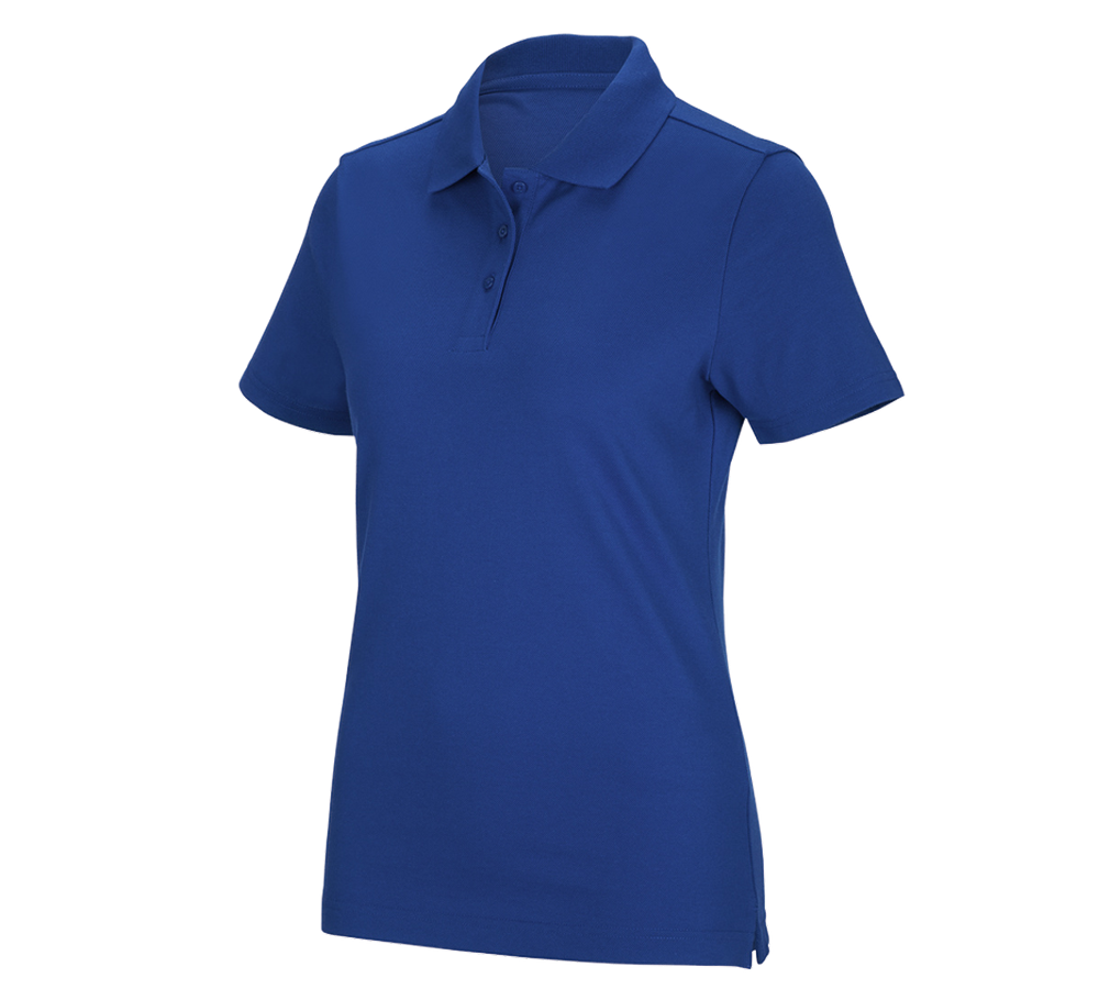 Shirts & Co.: e.s. Funktions Polo-Shirt poly cotton, Damen + kornblau